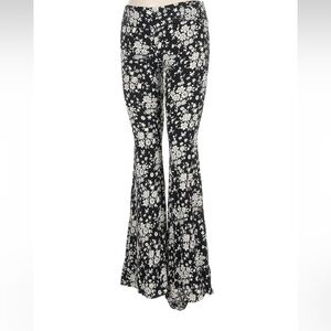 Flynn Skye Black and White Floral Flare Pants